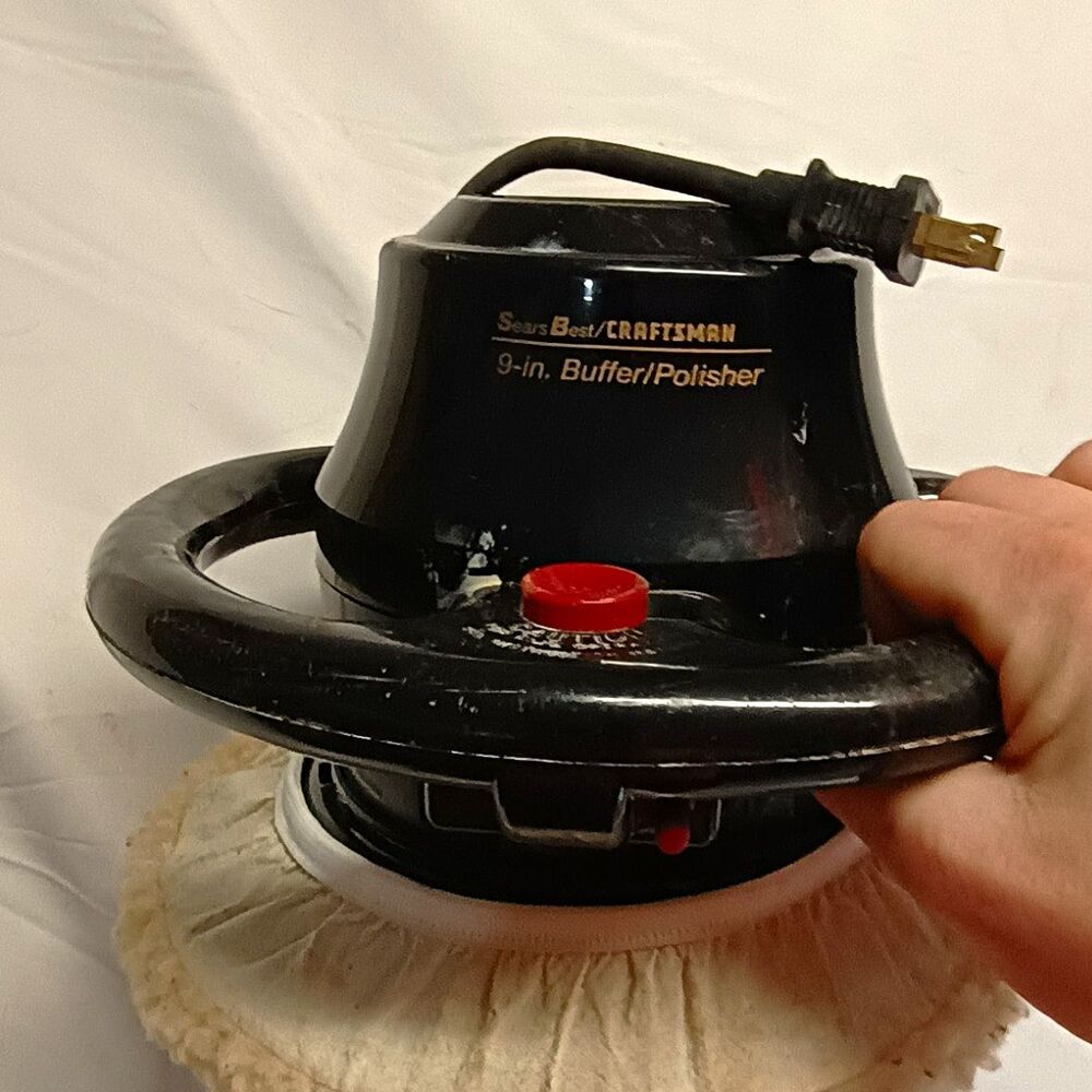 Sears Best Craftsman 9" Buffer Polisher w/ Case & Pads Vintage Corded